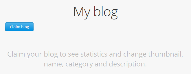 Claim blog on Bloglovin'