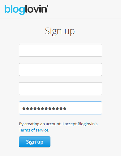 Sign up on Bloglovin'