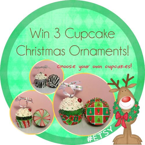 Win 3 Christmas ornaments from Pretty Witty Cupcakes!