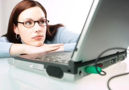 Woman at Computer, Digital Longing