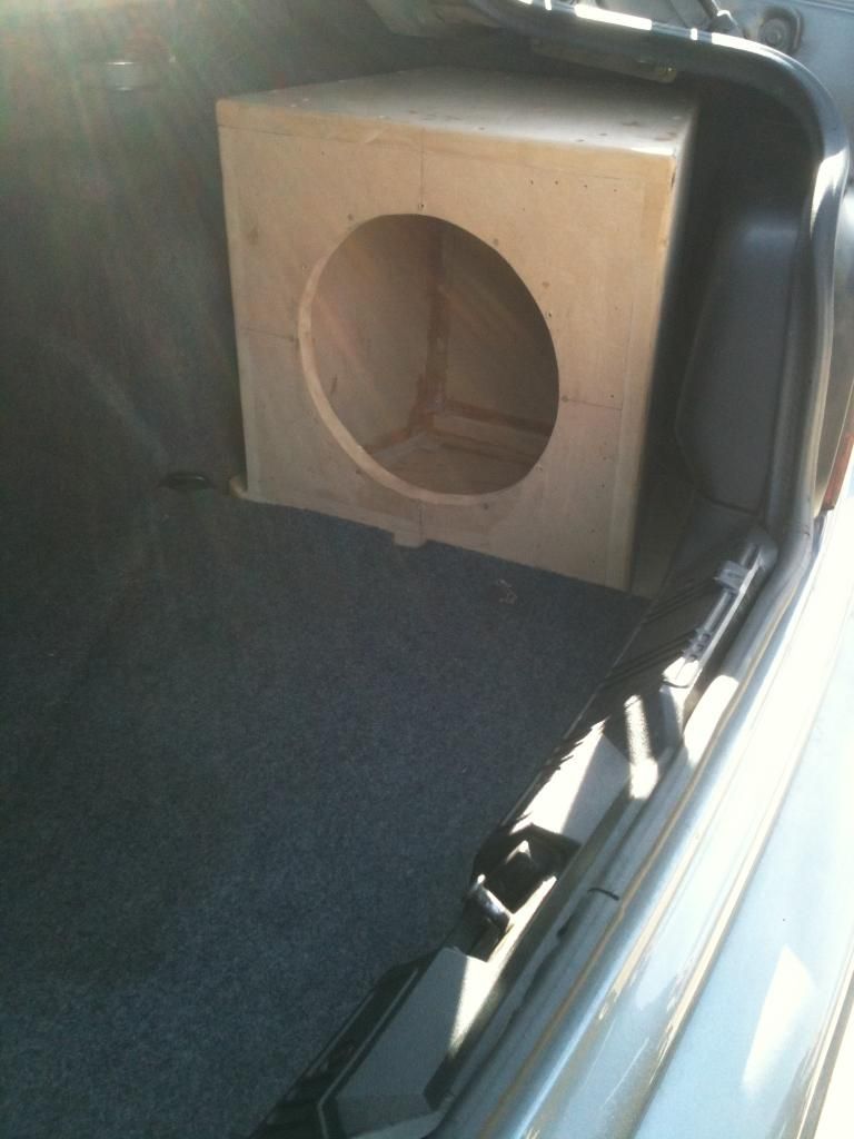 E36 Subwoofer box custom made for E36 trunk, 10" MB Quart sub, JL amp