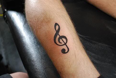 treble clef tat. Treble tat. Finished. my tattoo GOAL.