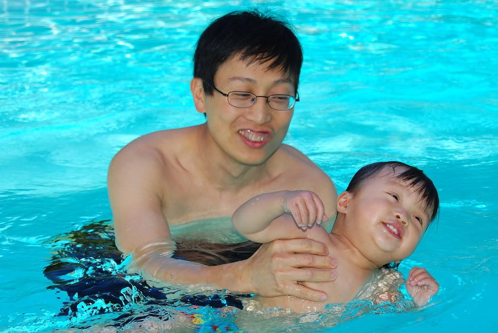 swimming with dad