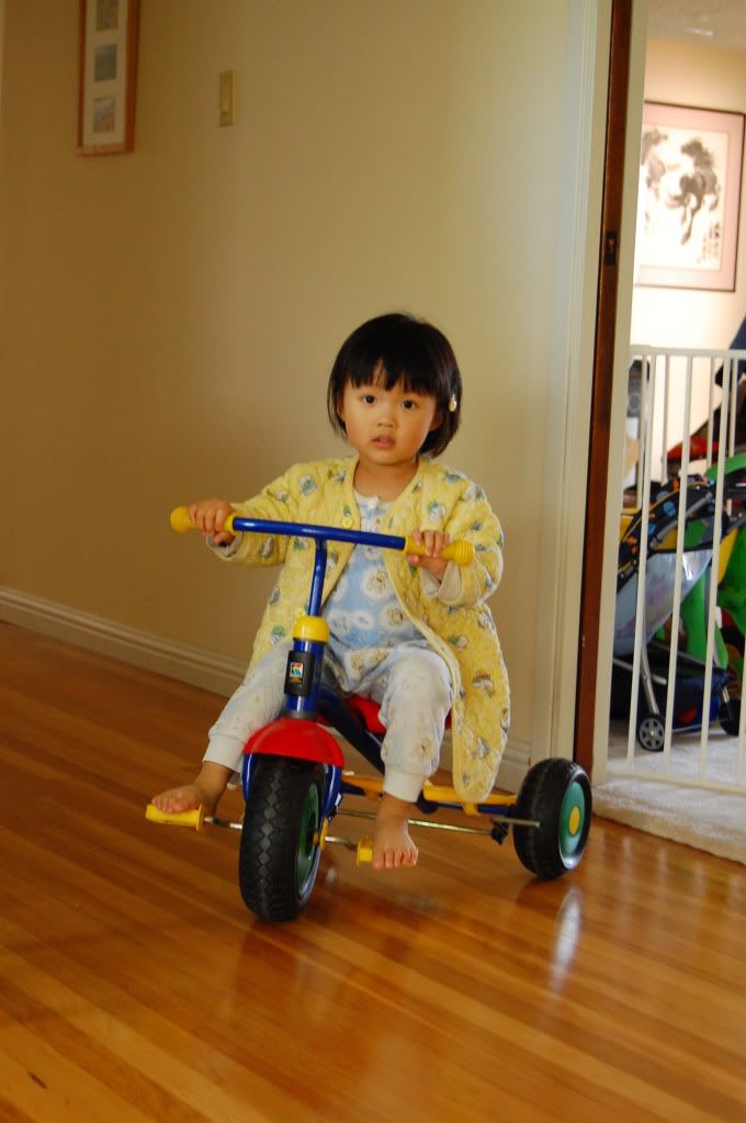 Riding a tricycle by myself