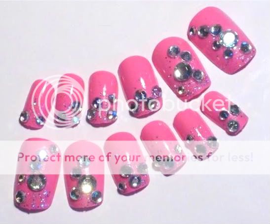  length nails hand painted predesigned as shown above this design 